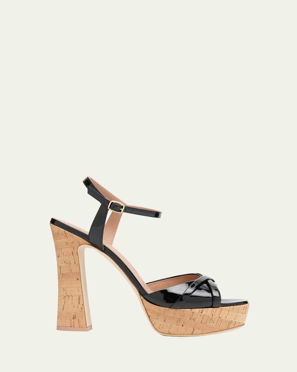 Keaton Patent Cork Platform Sandals